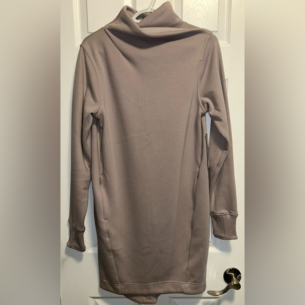 Athleta Cozy Karma Cowl Neck Dress In Mauve - Picture 3 of 8